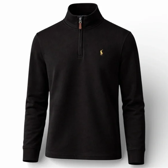 Polo Ralph Lauren Black Quarter Zip Pullover Sweater Size S - Picture 2 of 15